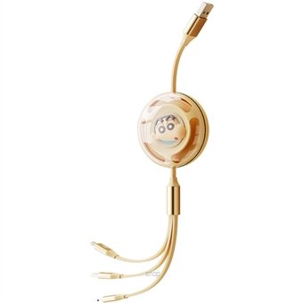 ROCK Crayon ShinChan A TO L+M+C 3.5A Retractable 3-In-1 Charge & Sync Cable (1.1M)