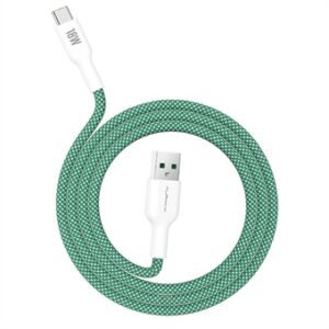 ALPHA·X ALUSB-2C Data Cable USB-A to Type-C 1.2m Braided Cable Heat Protection (Green)