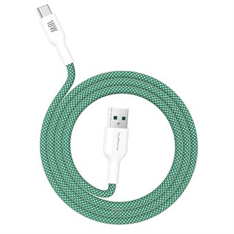 ALPHA·X ALUSB-2C Data Cable USB-A to Type-C 1.2m Braided Cable Heat Protection (Green)