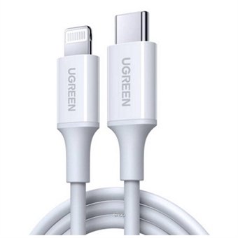 Ugreen USB-C To Lightning M/M Cable Rubber Shell 60W 1M White